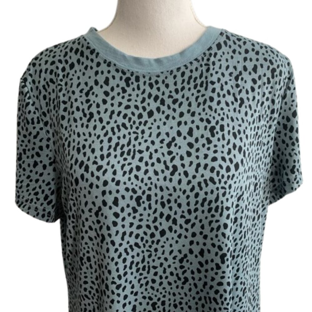 Blue and Black Leopard Print T-Shirt